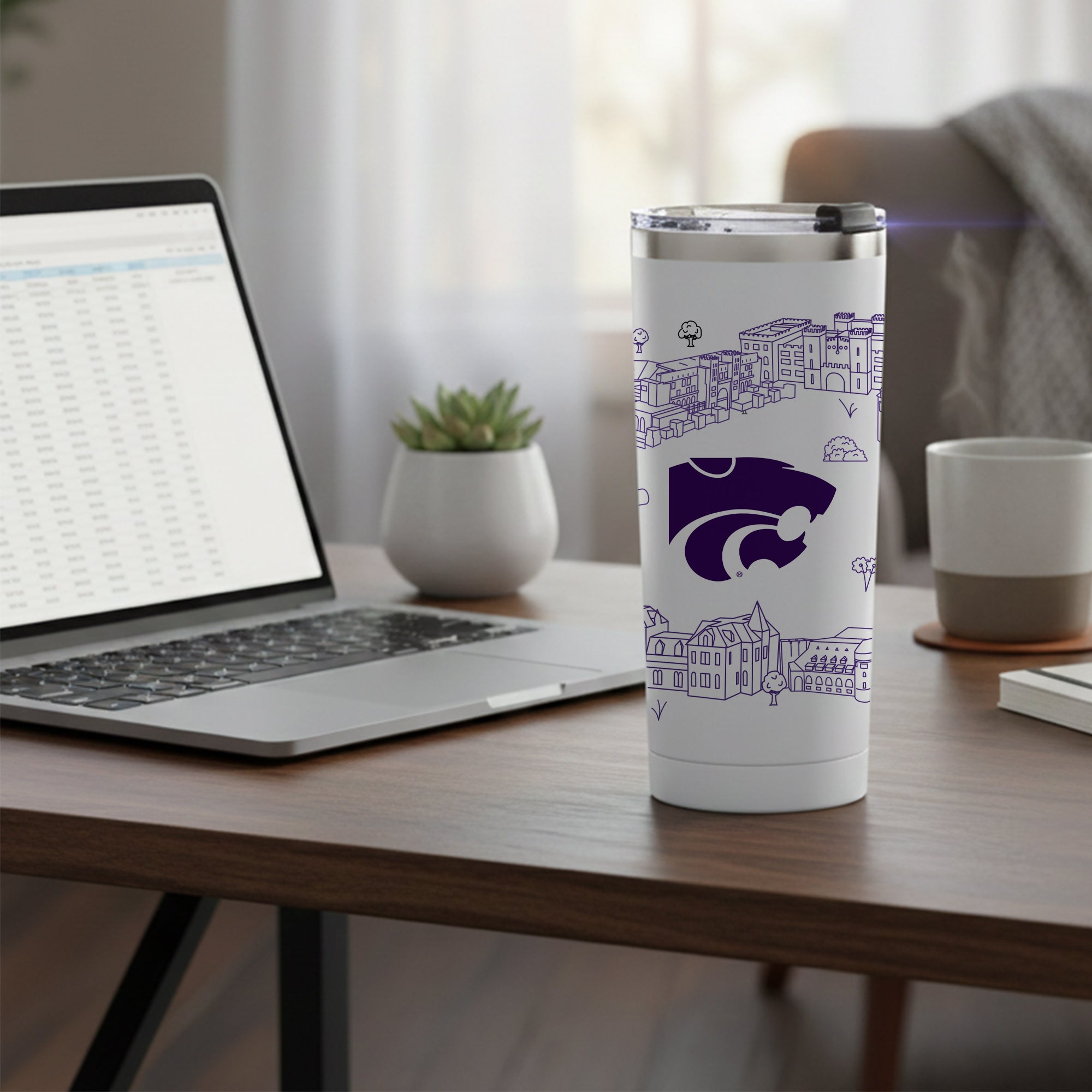 Kansas State Wildcats 24oz Campus Line Art Tumbler