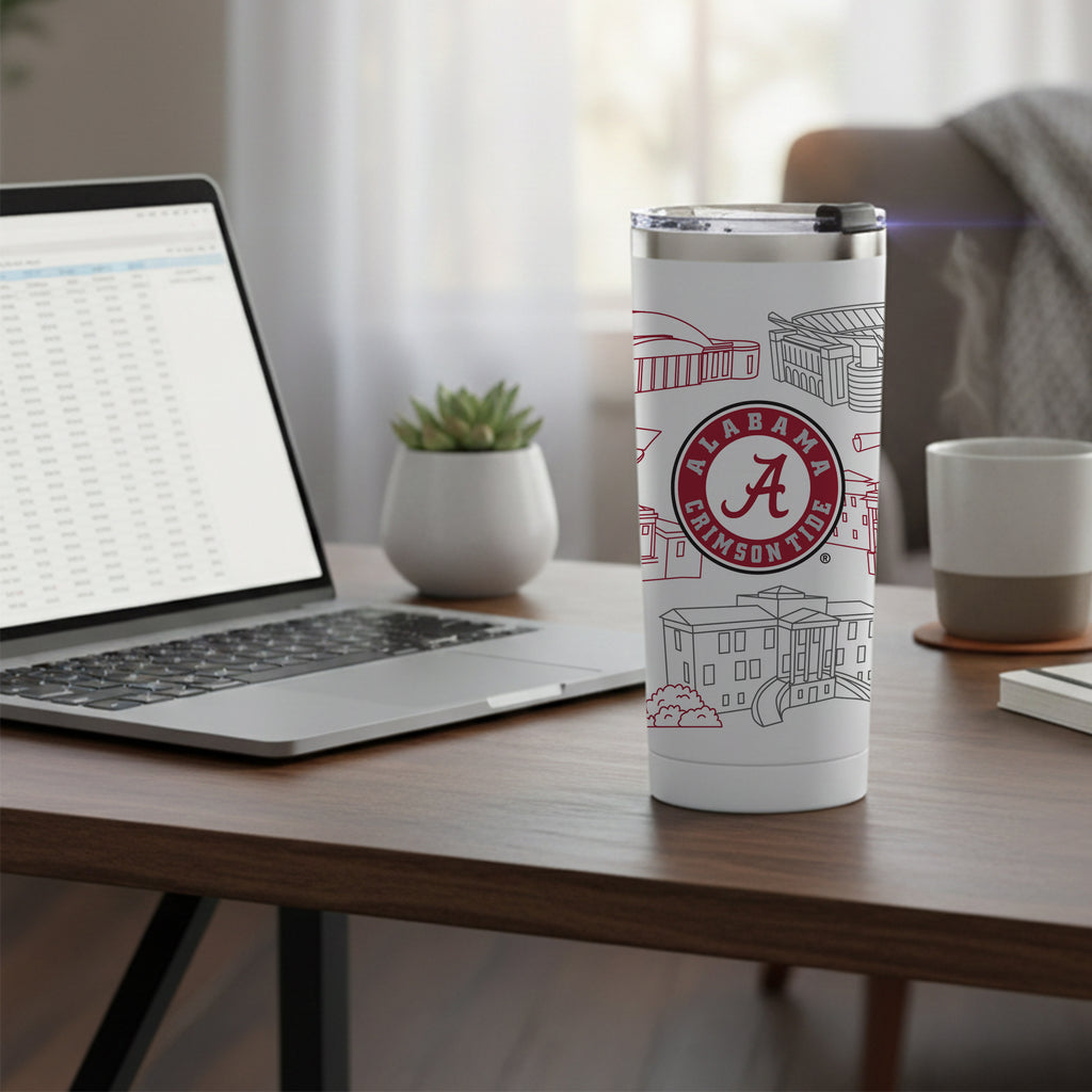 Alabama Crimson Tide 24oz Campus Line Art Tumbler
