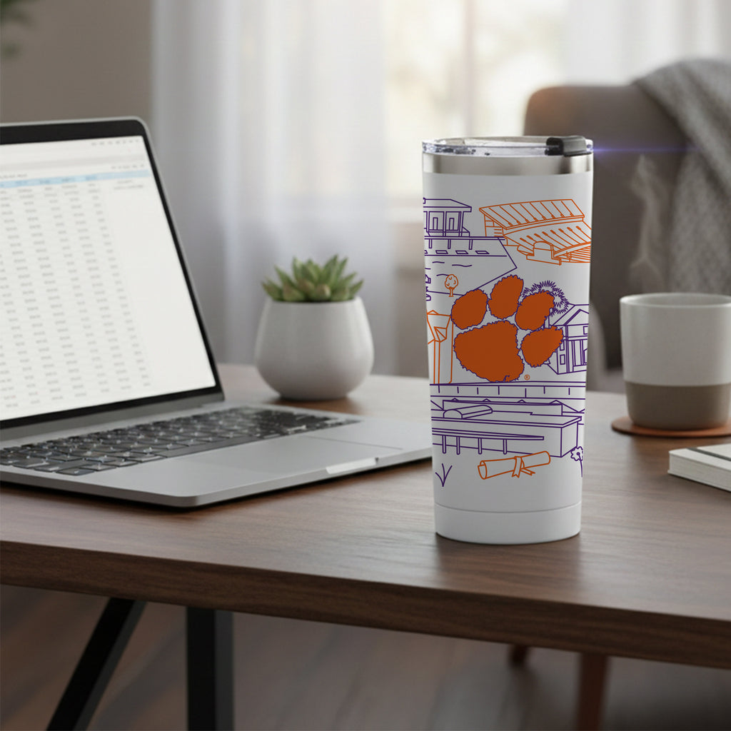 Clemson Tigers 24oz Campus Line Art Tumbler