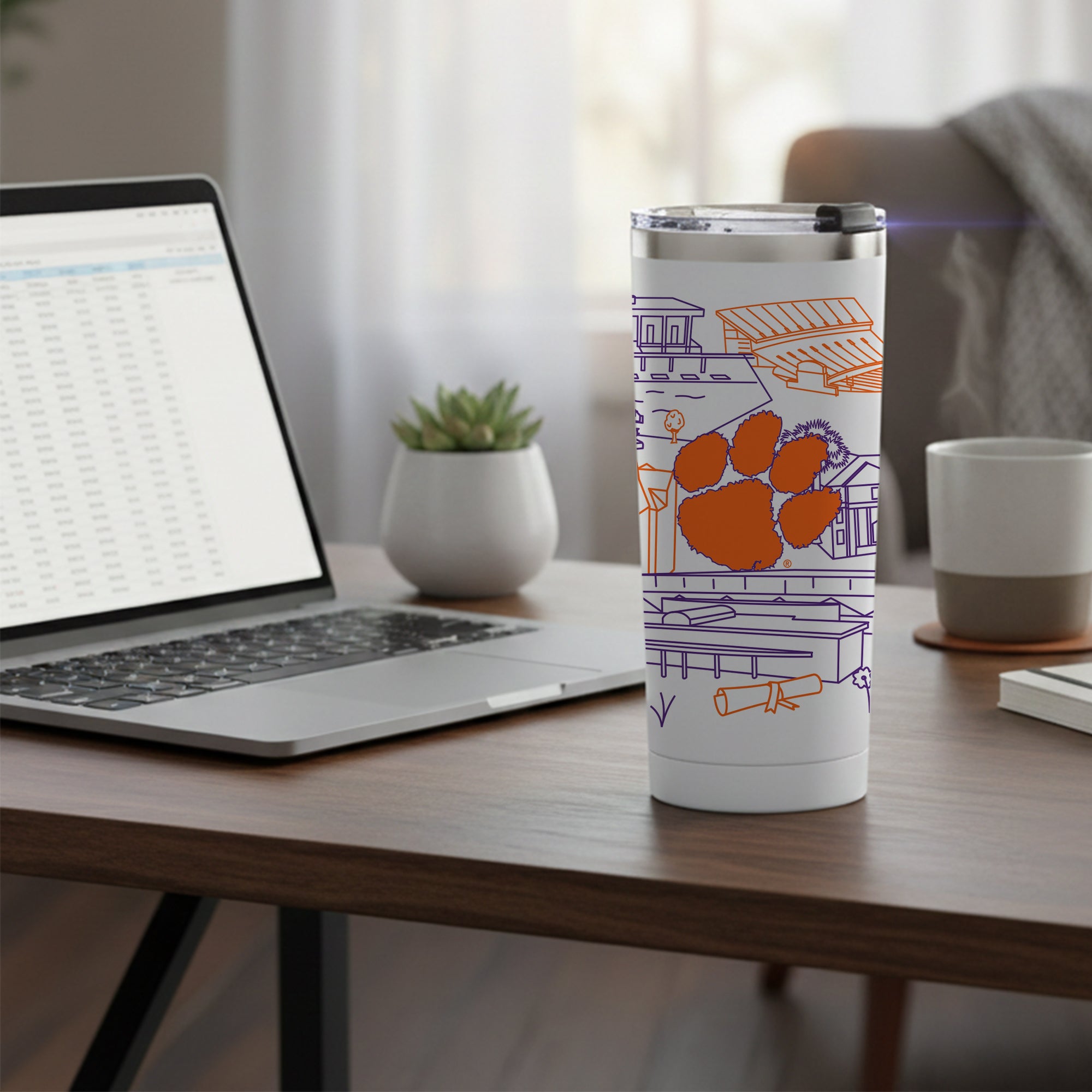Clemson Tigers 24oz Campus Line Art Tumbler