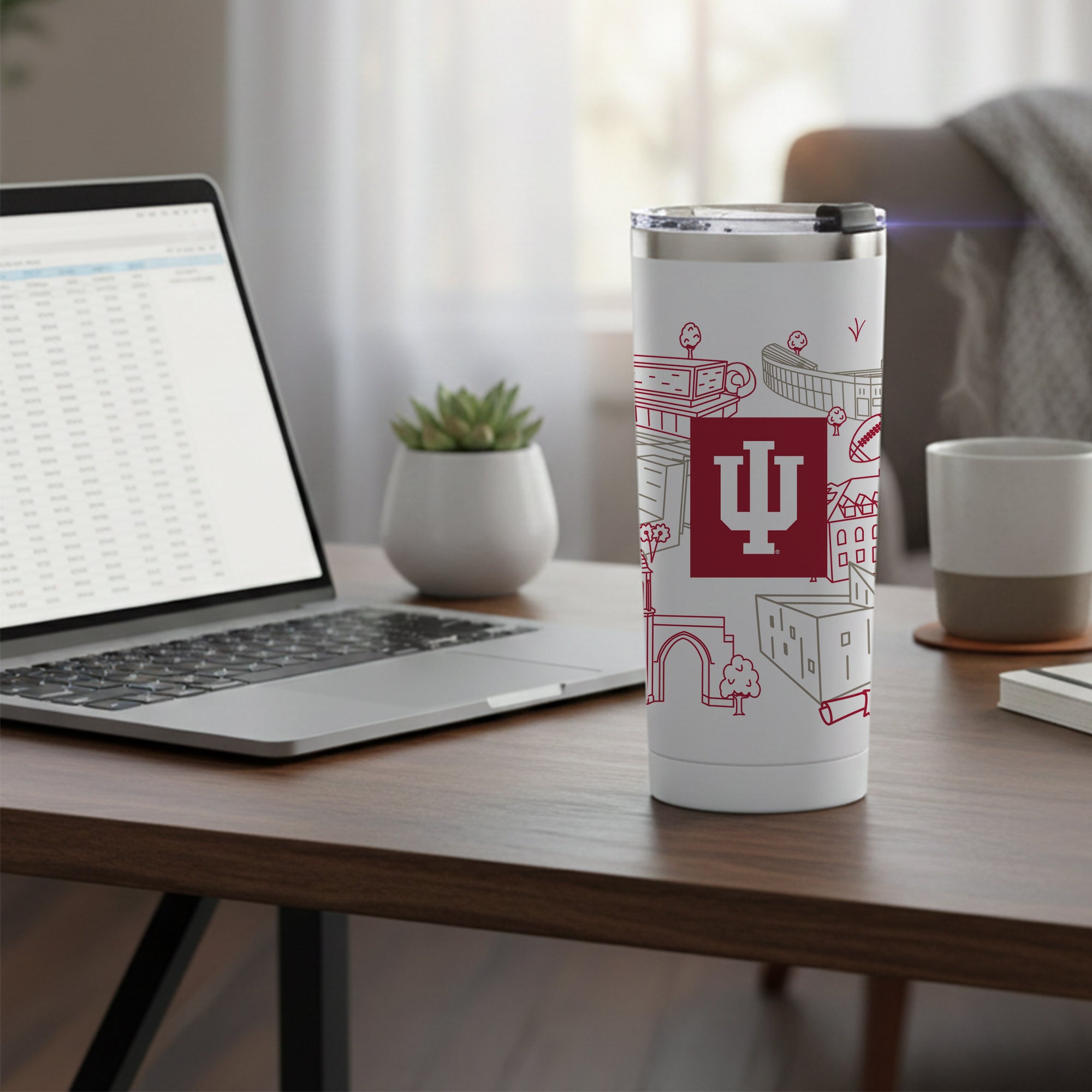 Indiana Hoosiers 24oz Campus Line Art Tumbler