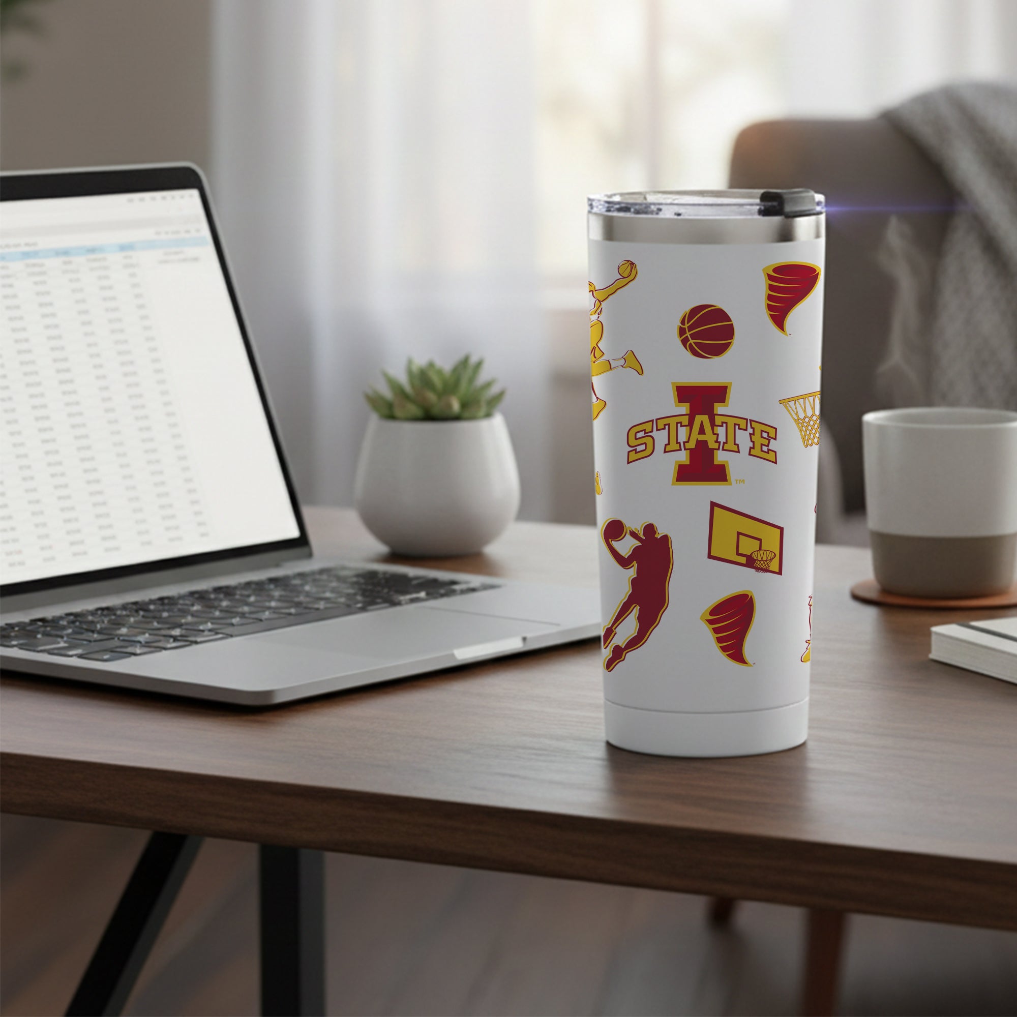 24oz Iowa State Cyclones Basketball Sketch Tumbler