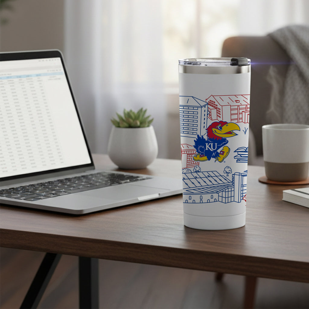 Kansas Jayhawks 24oz Campus Line Art Tumbler