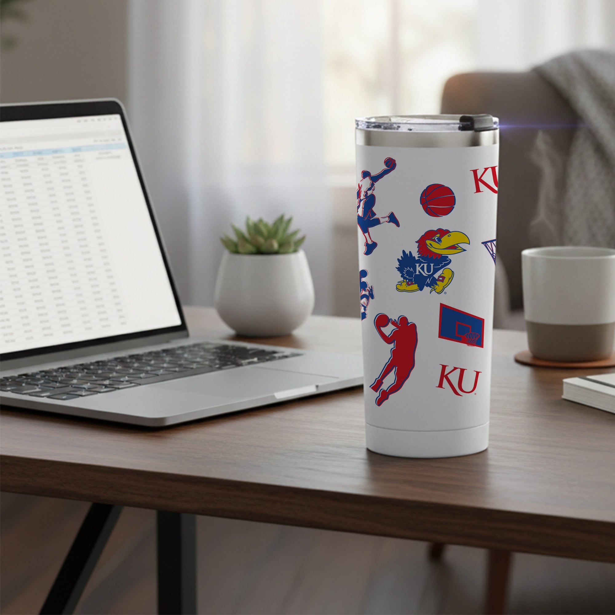 24oz Kansas Jayhawks Basketball Sketch Tumbler