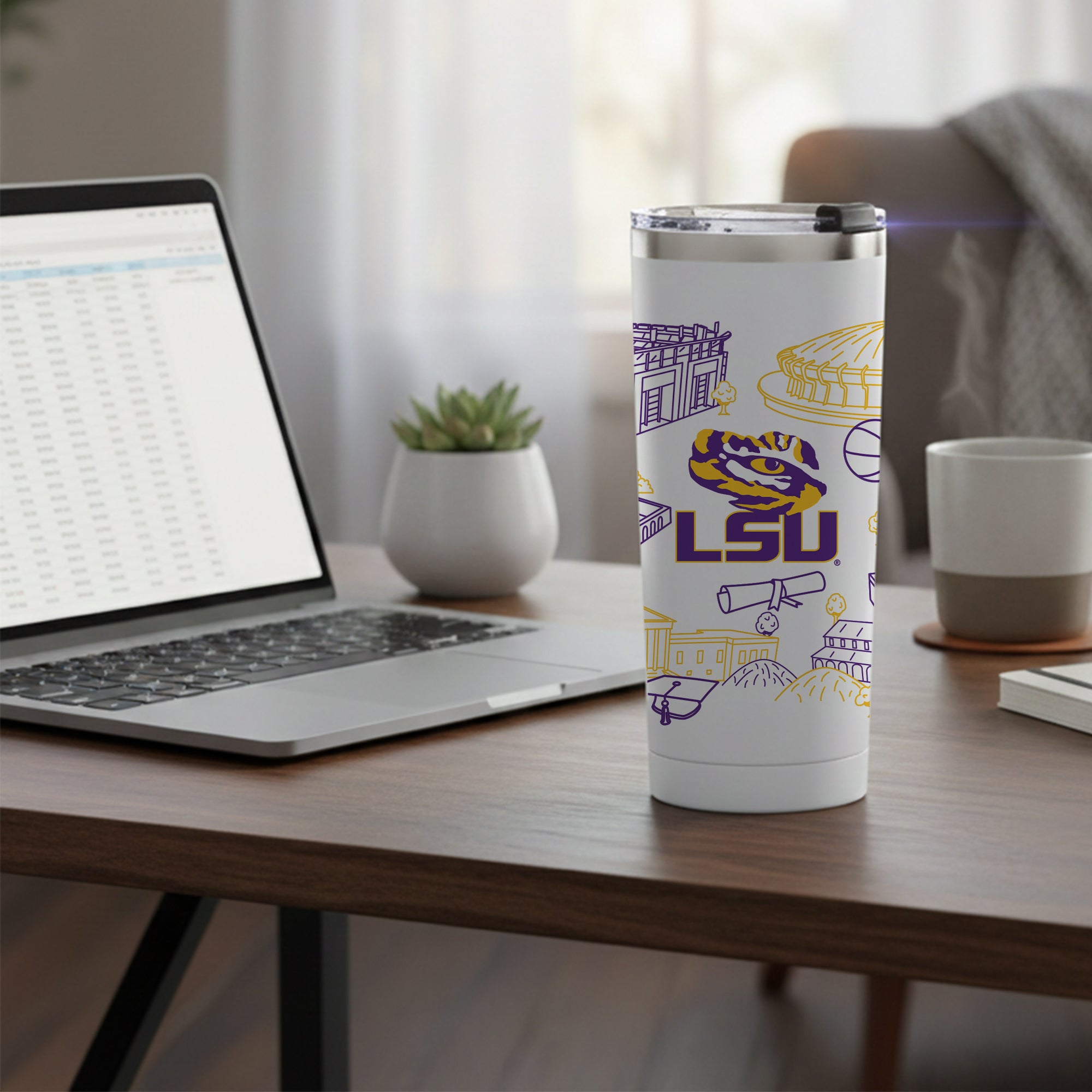 LSU Tigers 24oz Campus Line Art Tumbler
