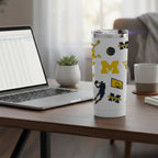24oz Michigan Wolverines Basketball Sketch Tumbler