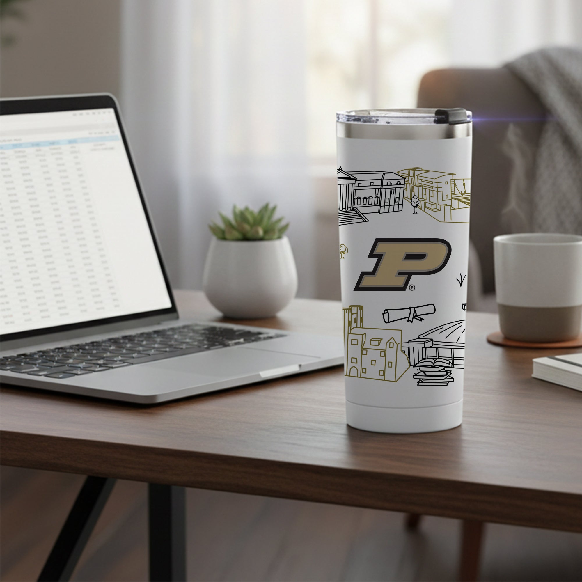 Purdue Boilermakers 24oz Campus Line Art Tumbler