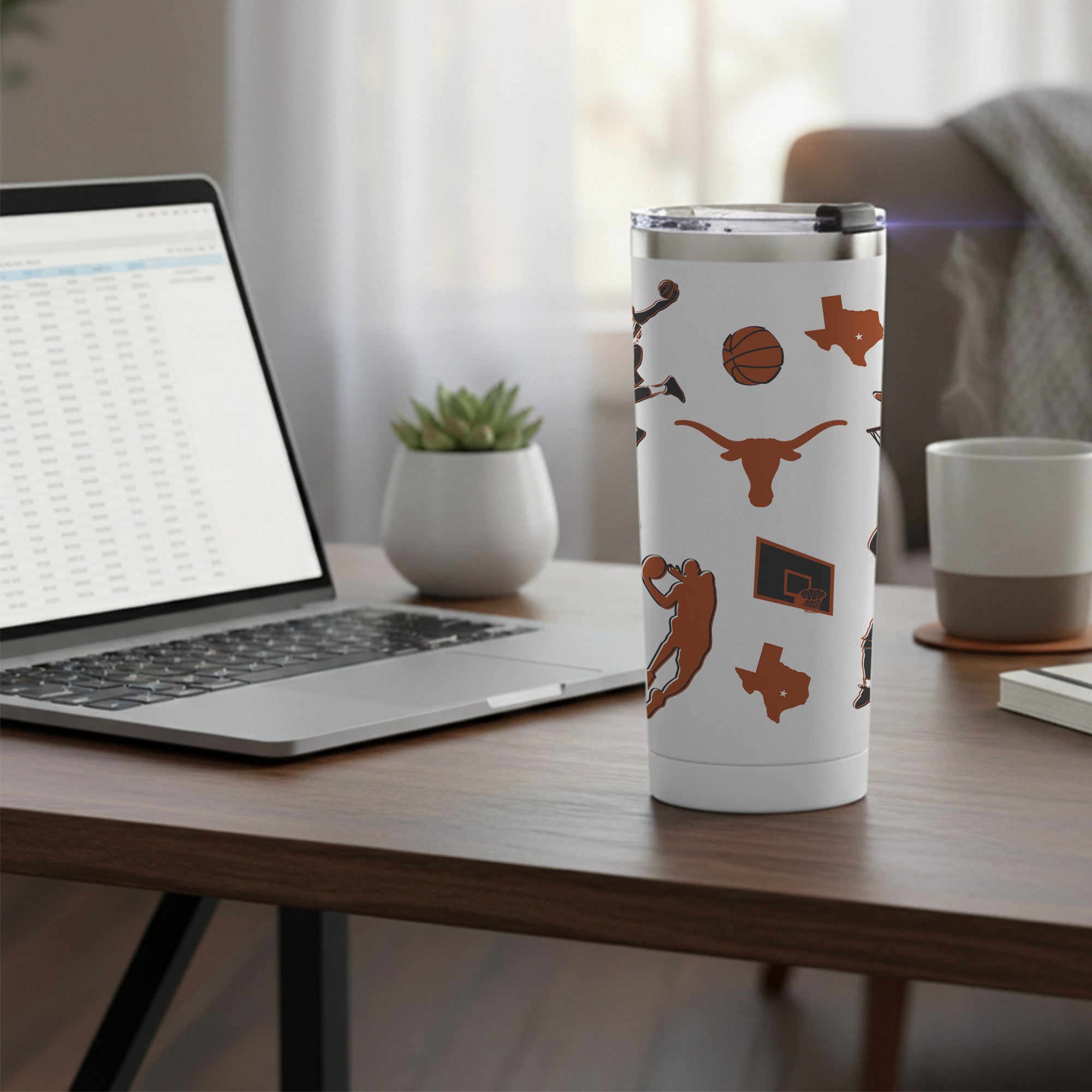 24oz Texas Longhorns Basketball Sketch Tumbler