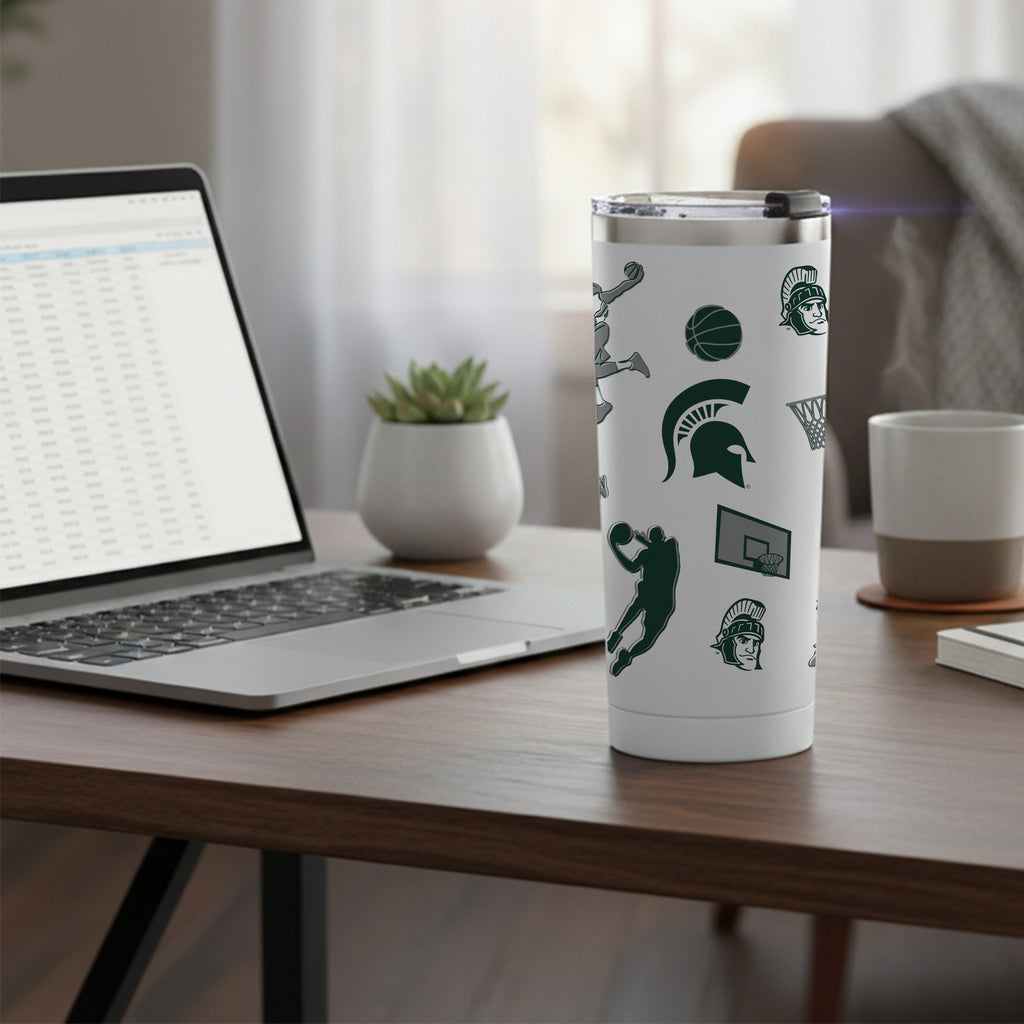 24oz Michigan State Spartans Basketball Sketch Tumbler