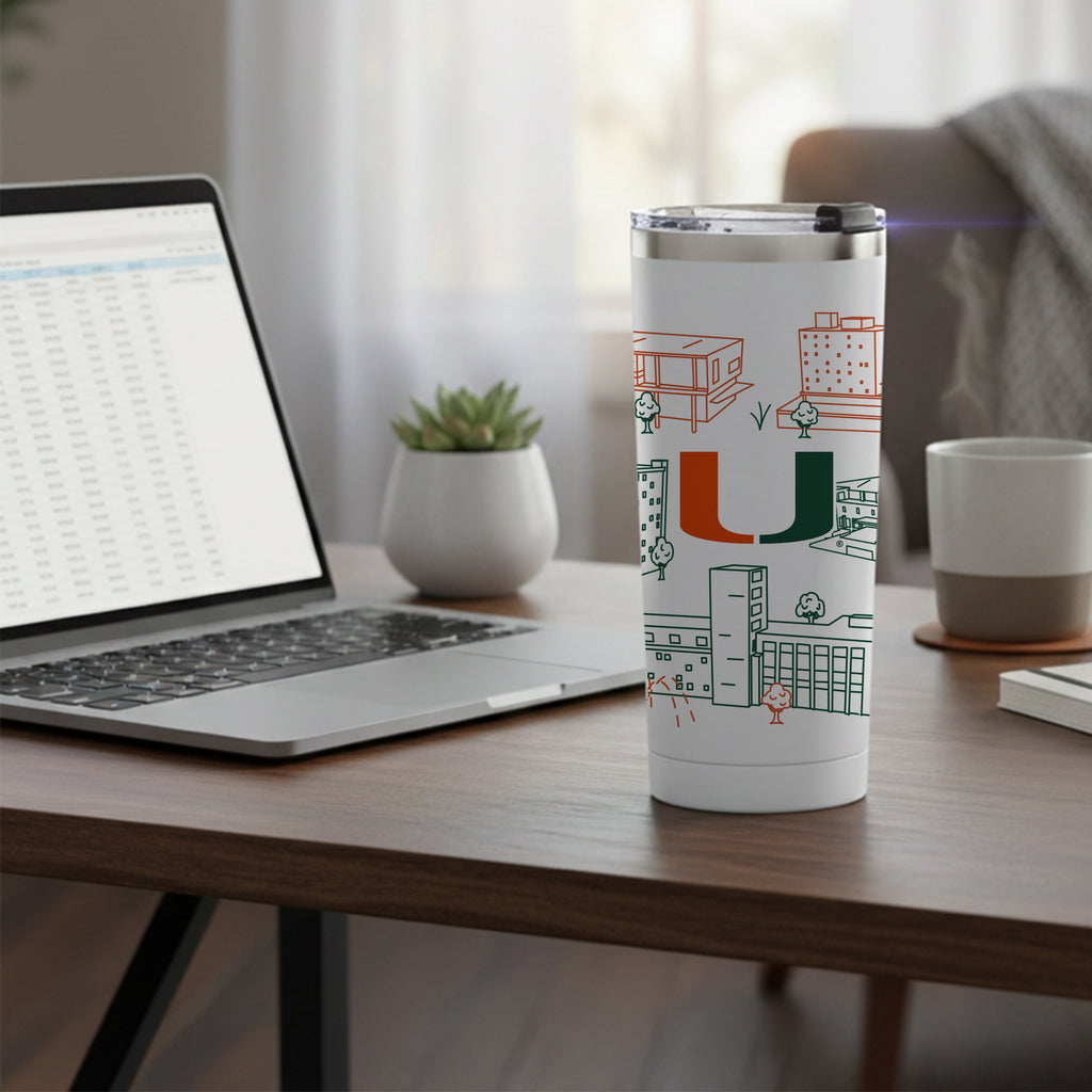 Miami Hurricanes 24oz Campus Line Art Tumbler