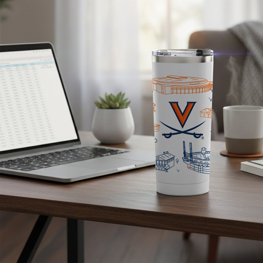 Virginia Cavaliers 24oz Campus Line Art Tumbler