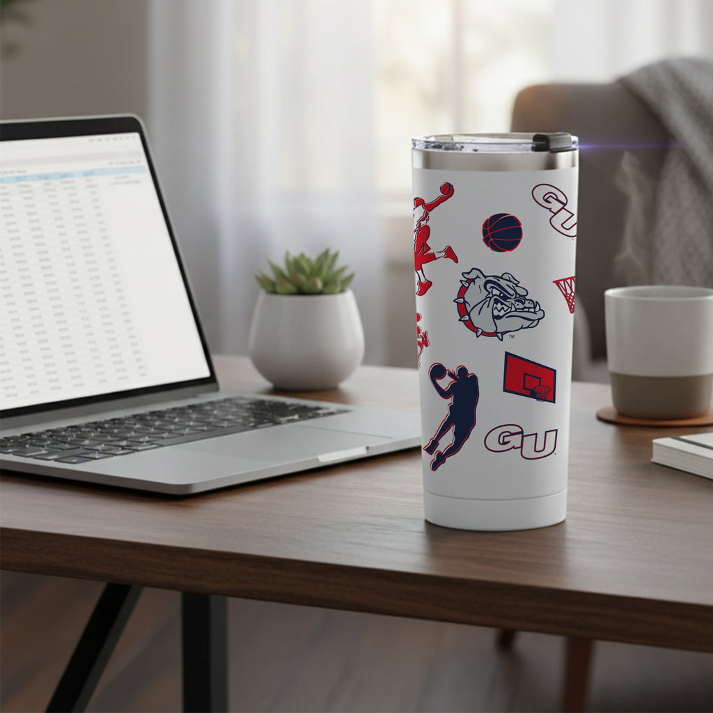 24oz Gonzaga Bulldogs Basketball Sketch Tumbler