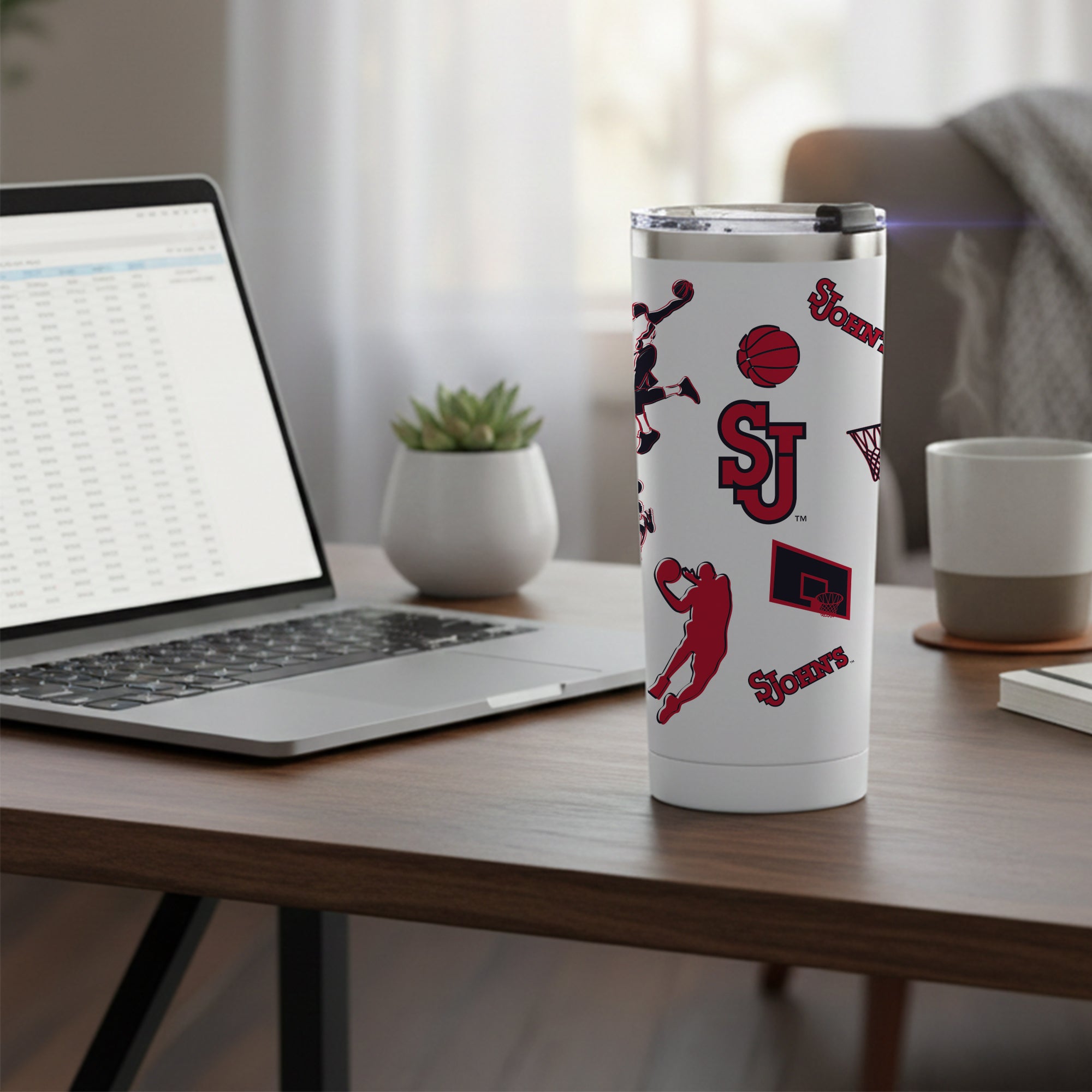 24oz St. Johns Basketball Sketch Tumbler