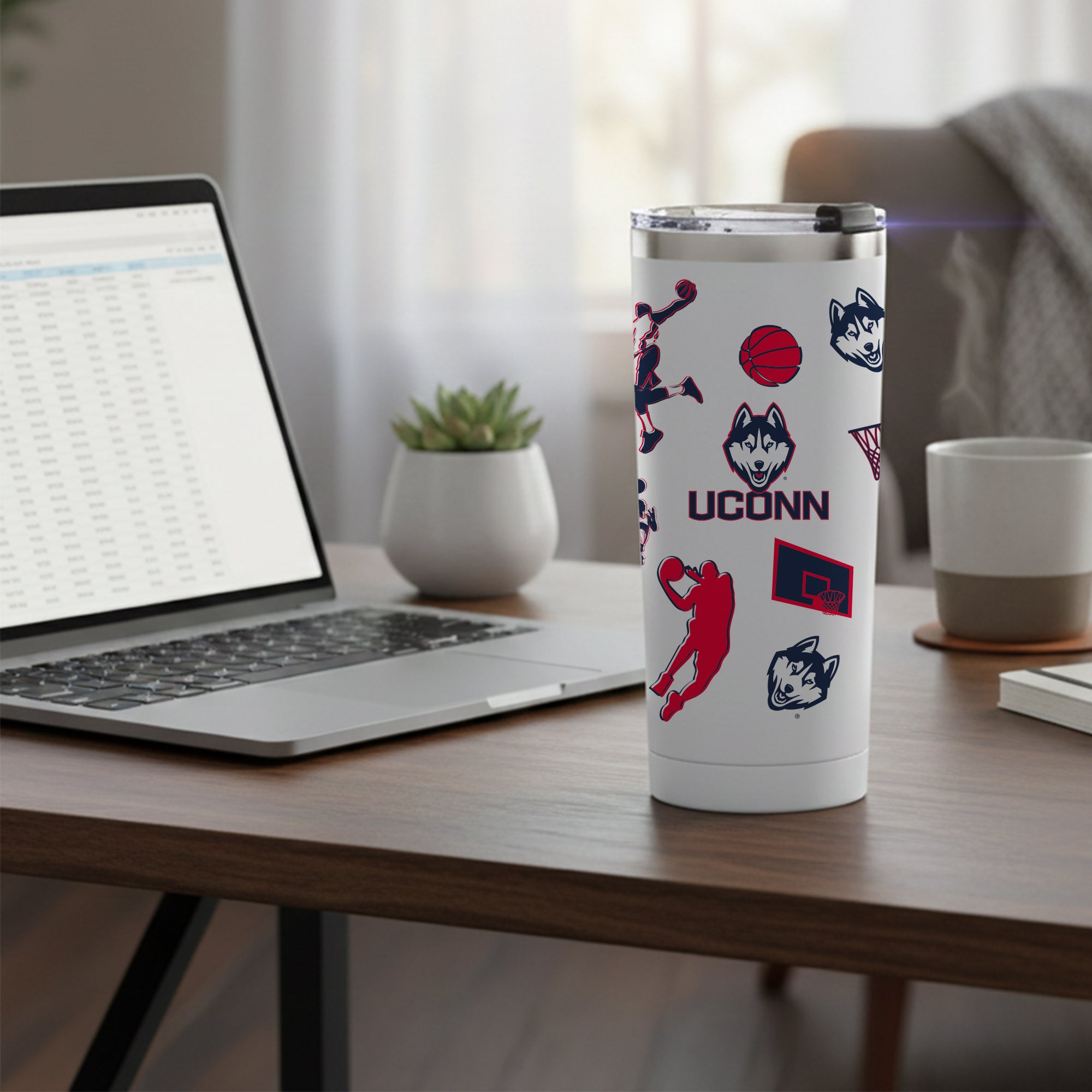 24oz UConn Huskies Basketball Sketch Tumbler