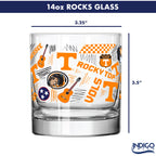 Set of 2 Tennessee Volunteers 14oz Local Rocks Glasses