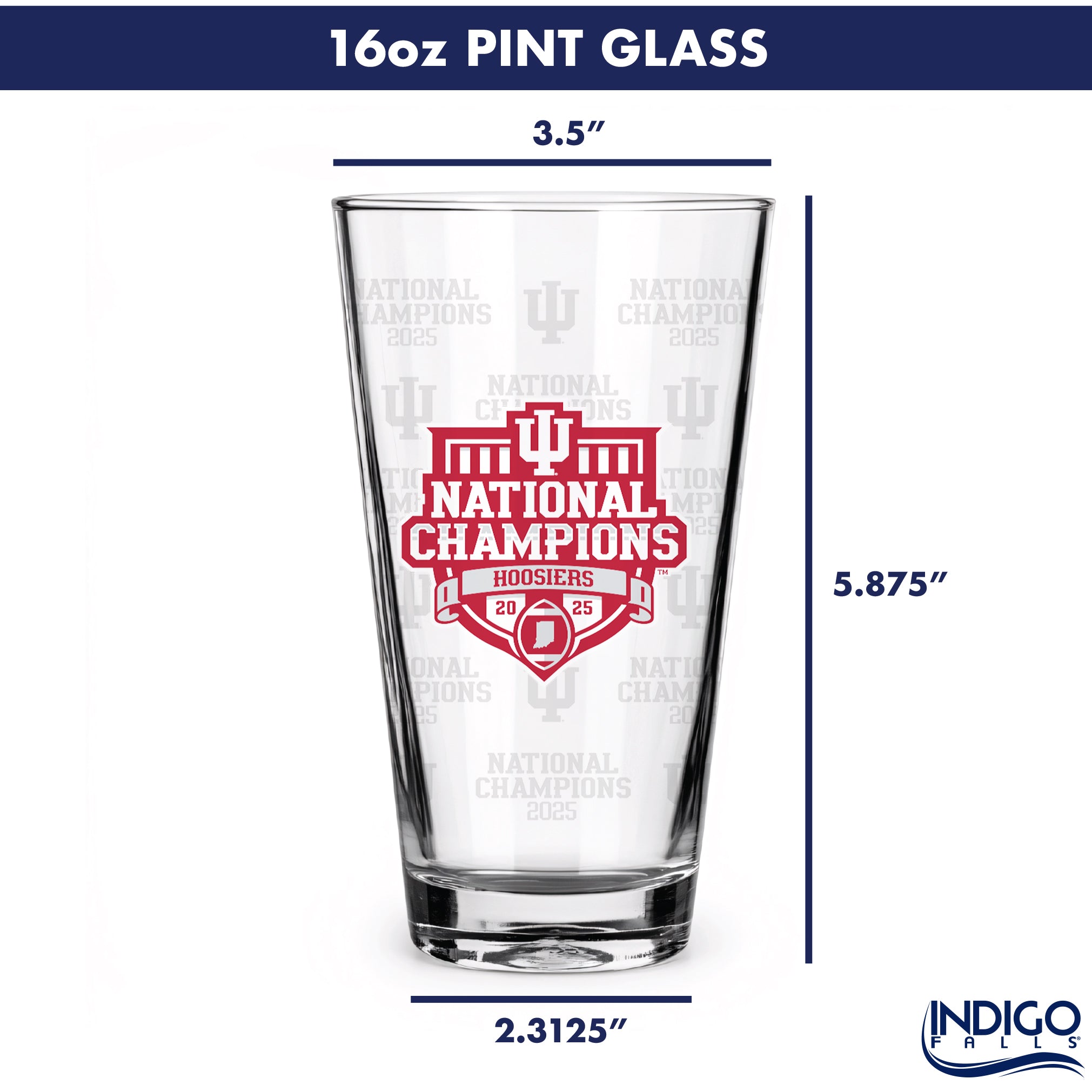 2025 CFP Football National Champions Indiana Hoosiers 2-Pack Pints