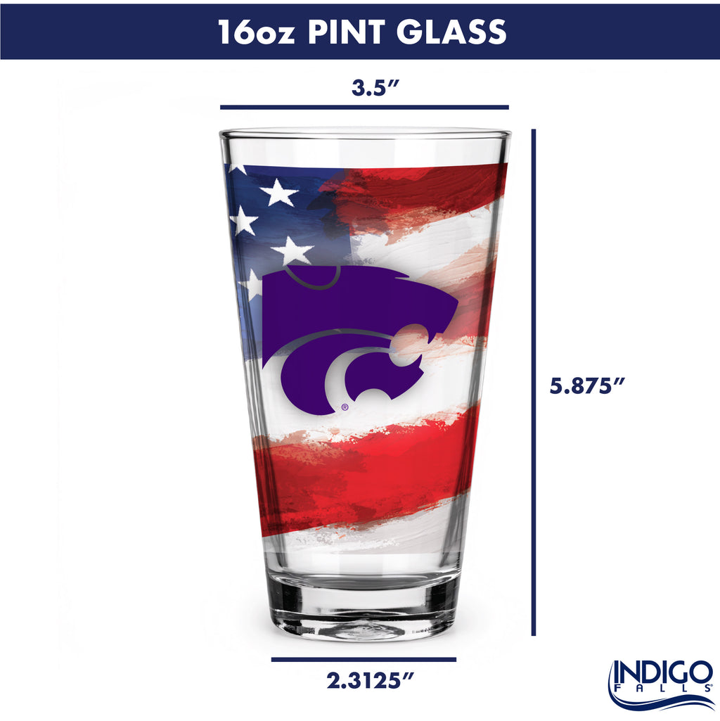 Set of 2 K-State Wildcats 16oz Americana Pints