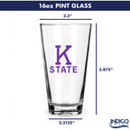 Set of 2 K-State Wildcats College Vault Sketch 16oz Pints