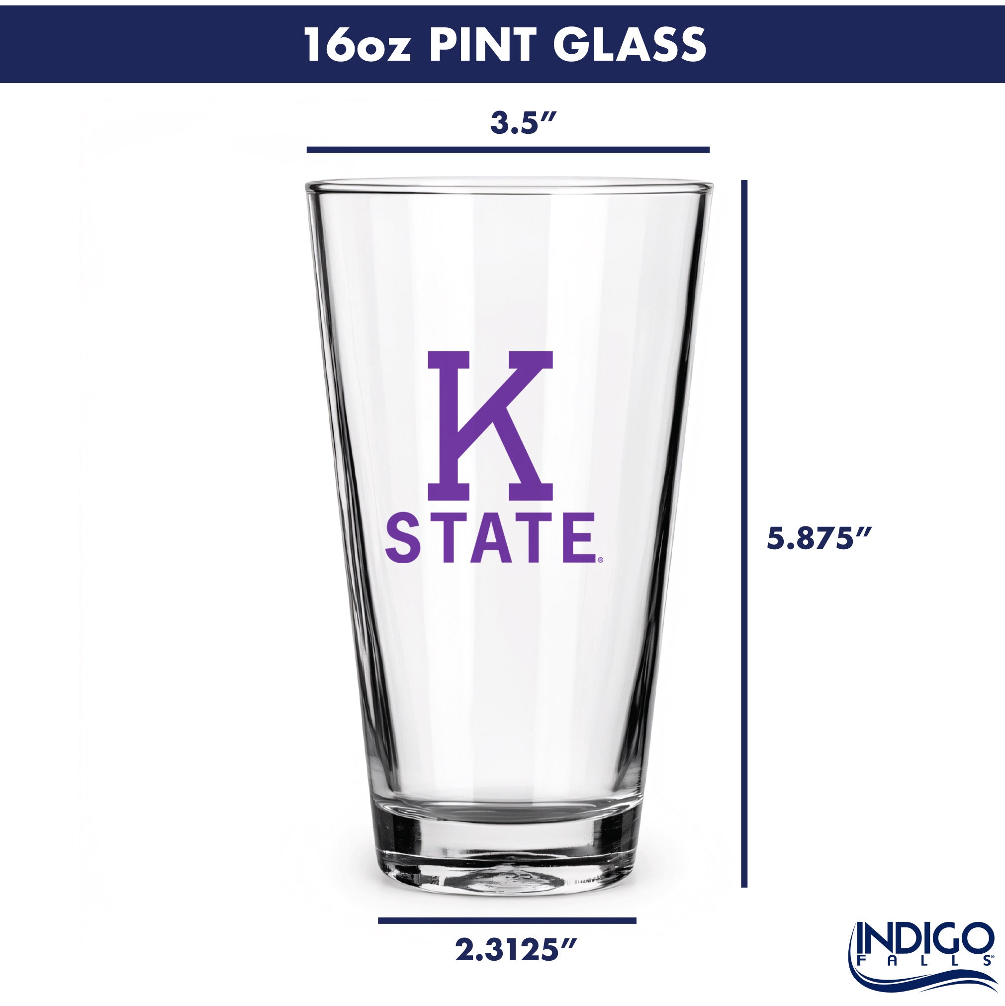 Set of 2 K-State Wildcats College Vault Sketch 16oz Pints