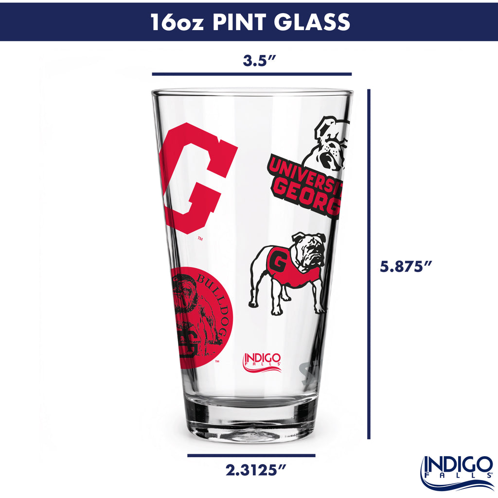 16oz Georgia Bulldogs College Vault Medley Pint 2 Pack