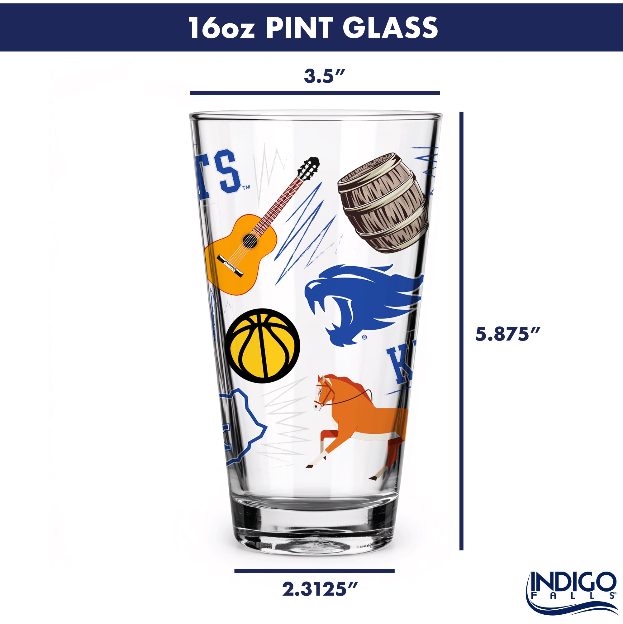 Set of 2 Kentucky Wildcats Local 16oz Pints