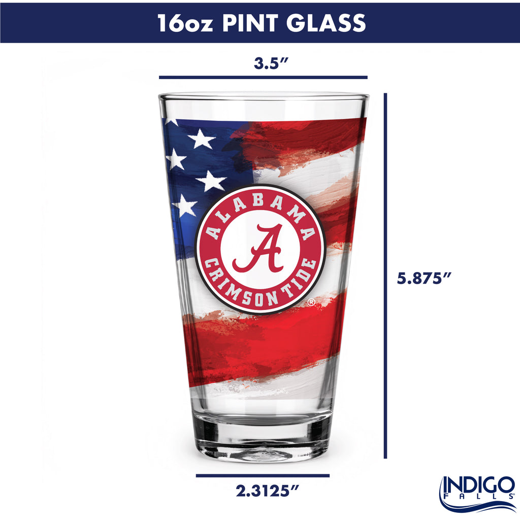 Set of 2 Alabama Crimson Tide 16oz Americana Pints