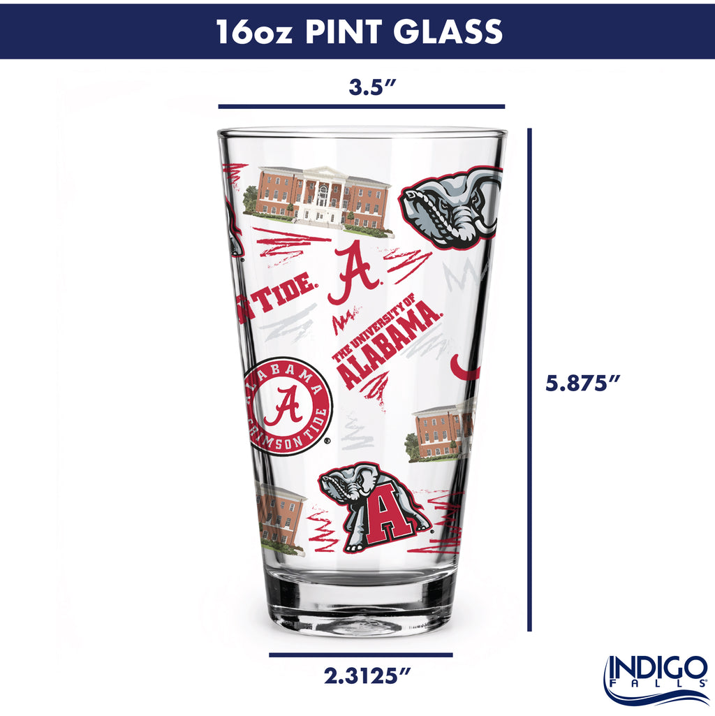 Set of 2 Alabama Crimson Tide Local 16oz Pints