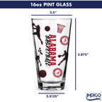 Set of 2 Alabama Crimson Tide Basketball Sketch 16oz Pints