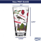 Set of 2 Arkansas Razorbacks Local 16oz Pints