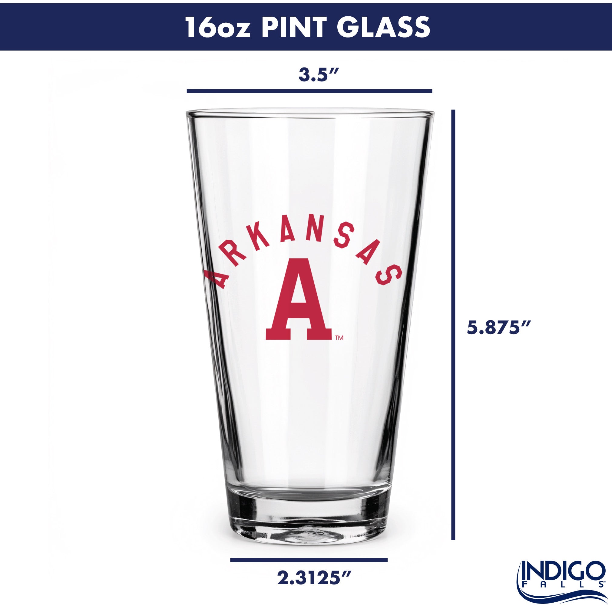 Set of 2 Arkansas Razorbacks College Vault Sketch 16oz Pints
