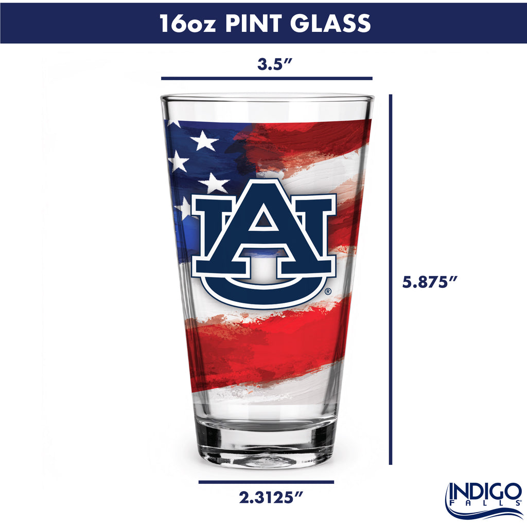 Set of 2 Auburn Tigers 16oz Americana Pints