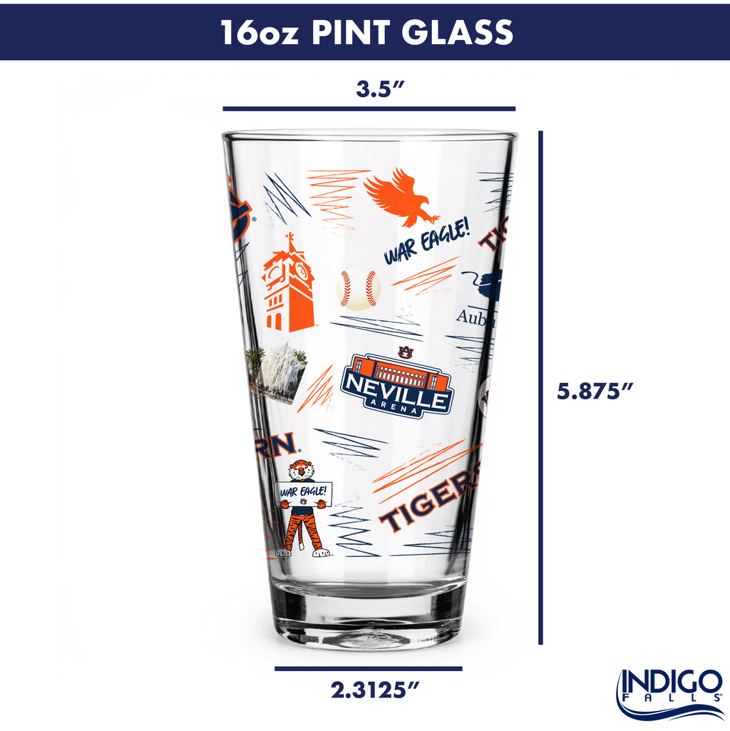 Set of 2 Auburn Tigers Local 16oz Pints