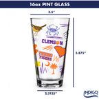 Set of 2 Clemson Tigers Local 16oz Pints