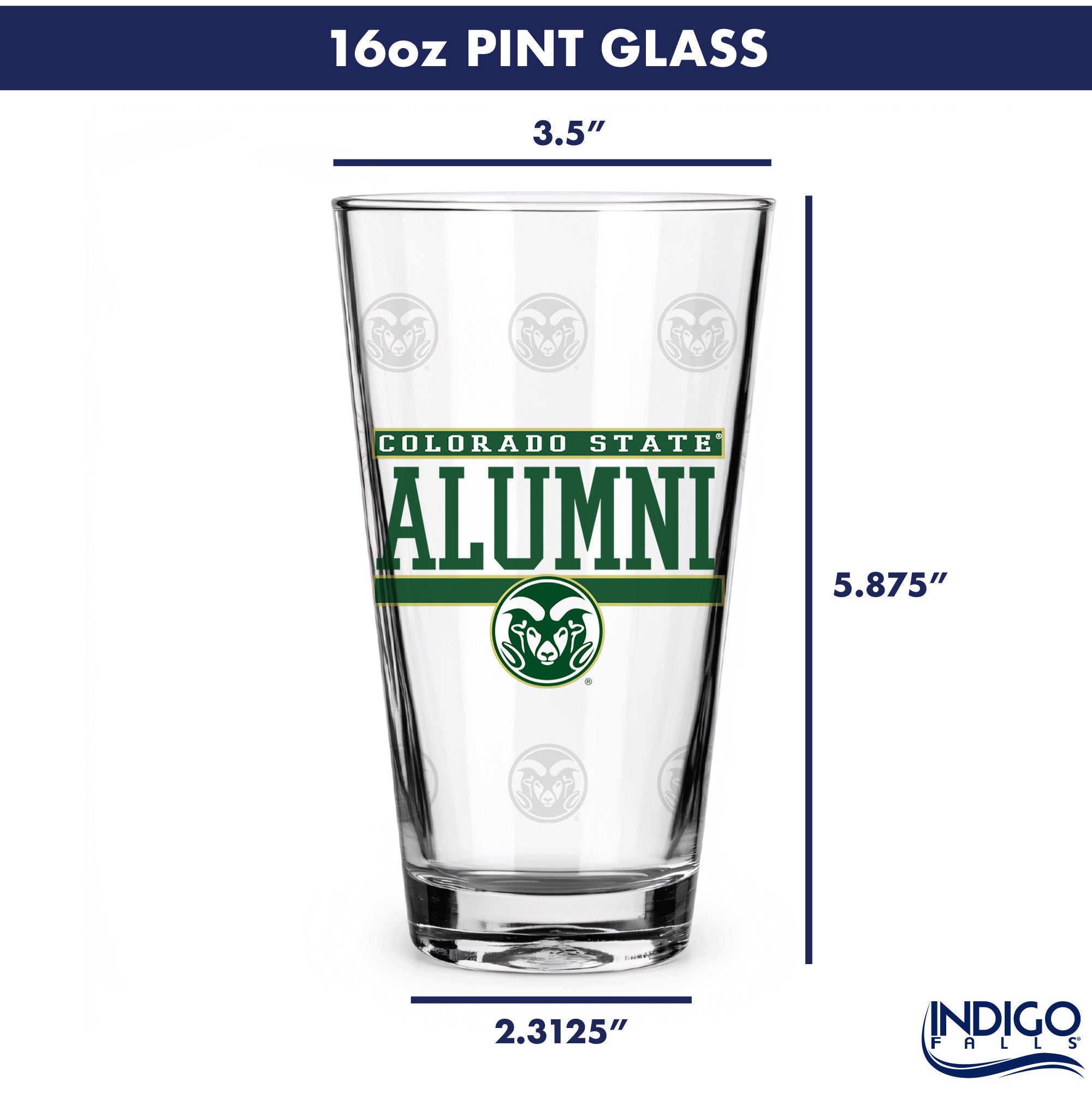 Set of 2 Colorado State Rams 16oz Alumni Pints