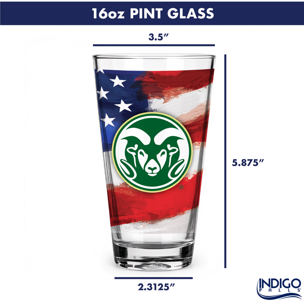 Set of 2 Colorado State Rams 16oz Americana Pints