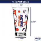 Set of 2 Florida Gators Basketball Sketch 16oz Pints