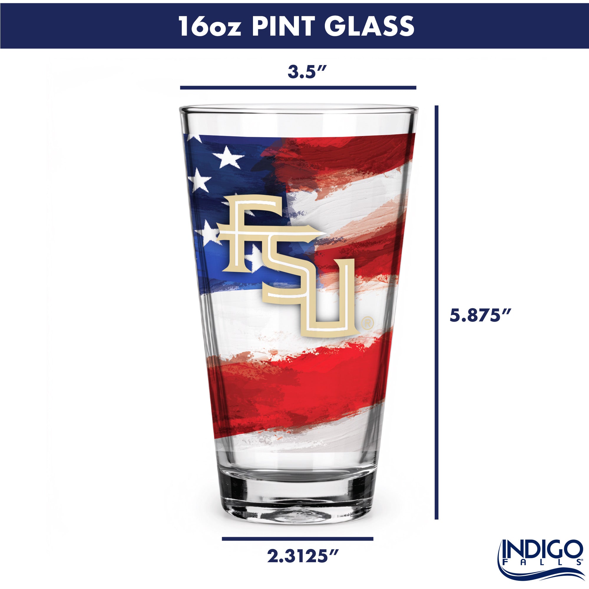 Set of 2 Florida State Seminoles 16oz Americana Pints