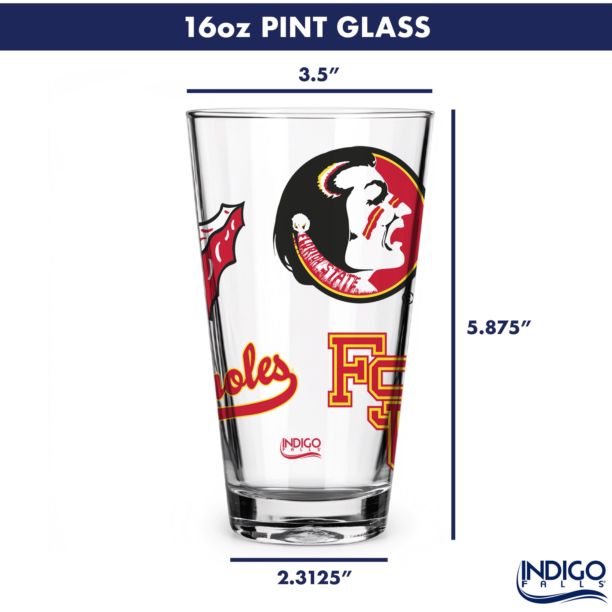 16oz Florida State Seminoles College Vault Medley Pint 2 Pack