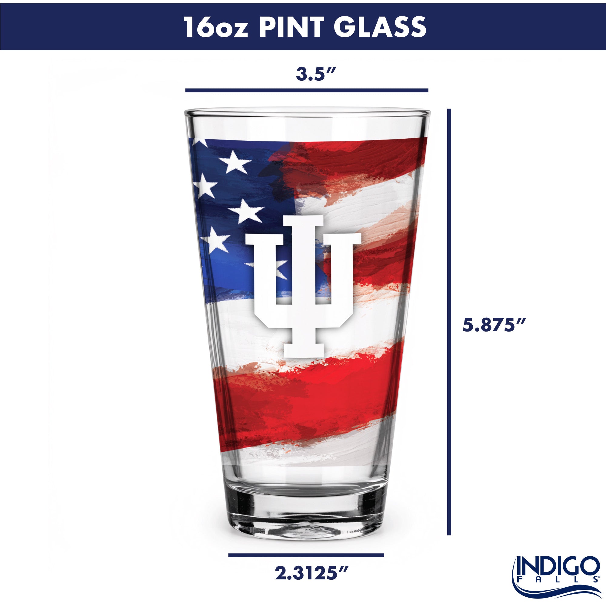 Set of 2 Indiana Hoosiers 16oz Americana Pints