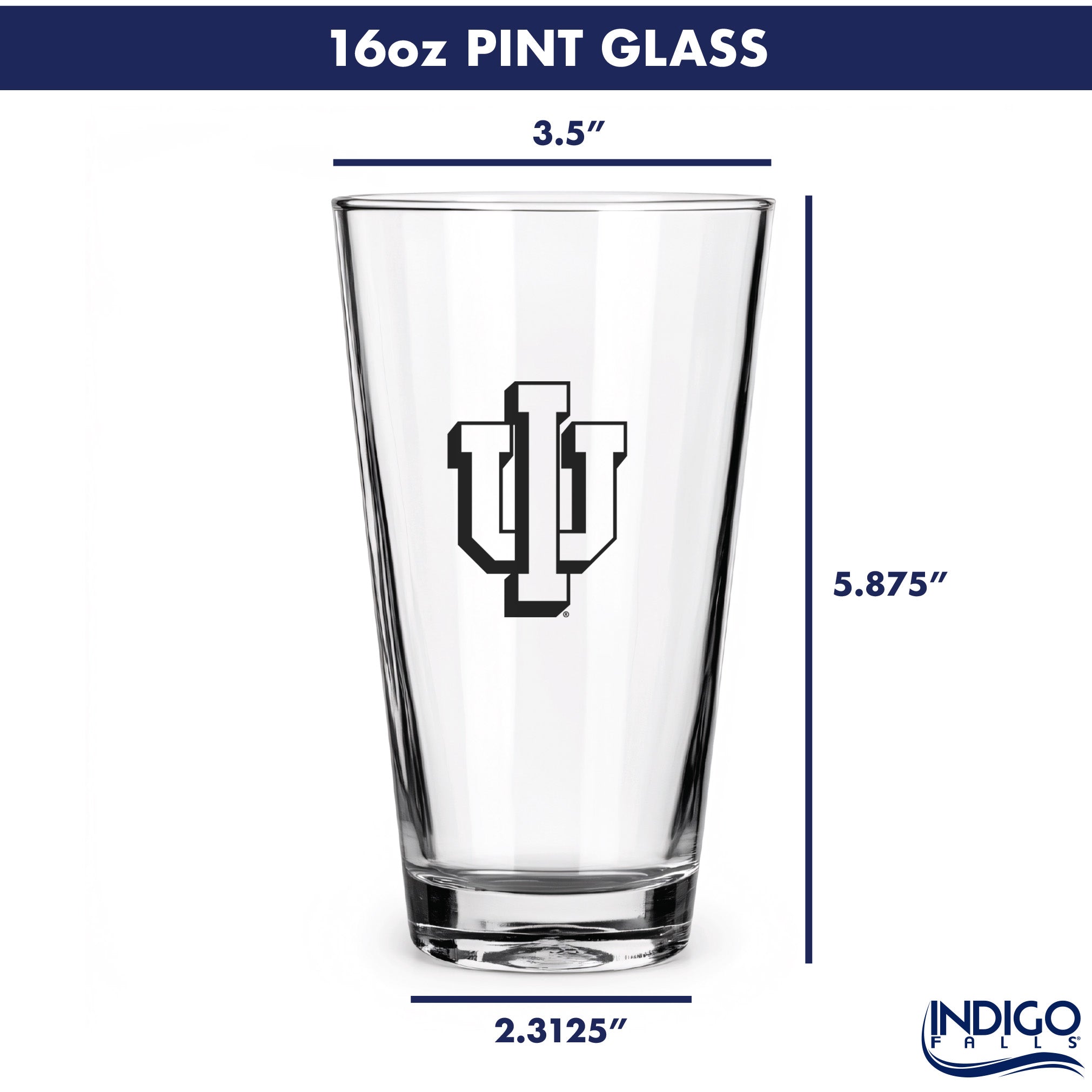Set of 2 Indiana Hoosiers College Vault Sketch 16oz Pints