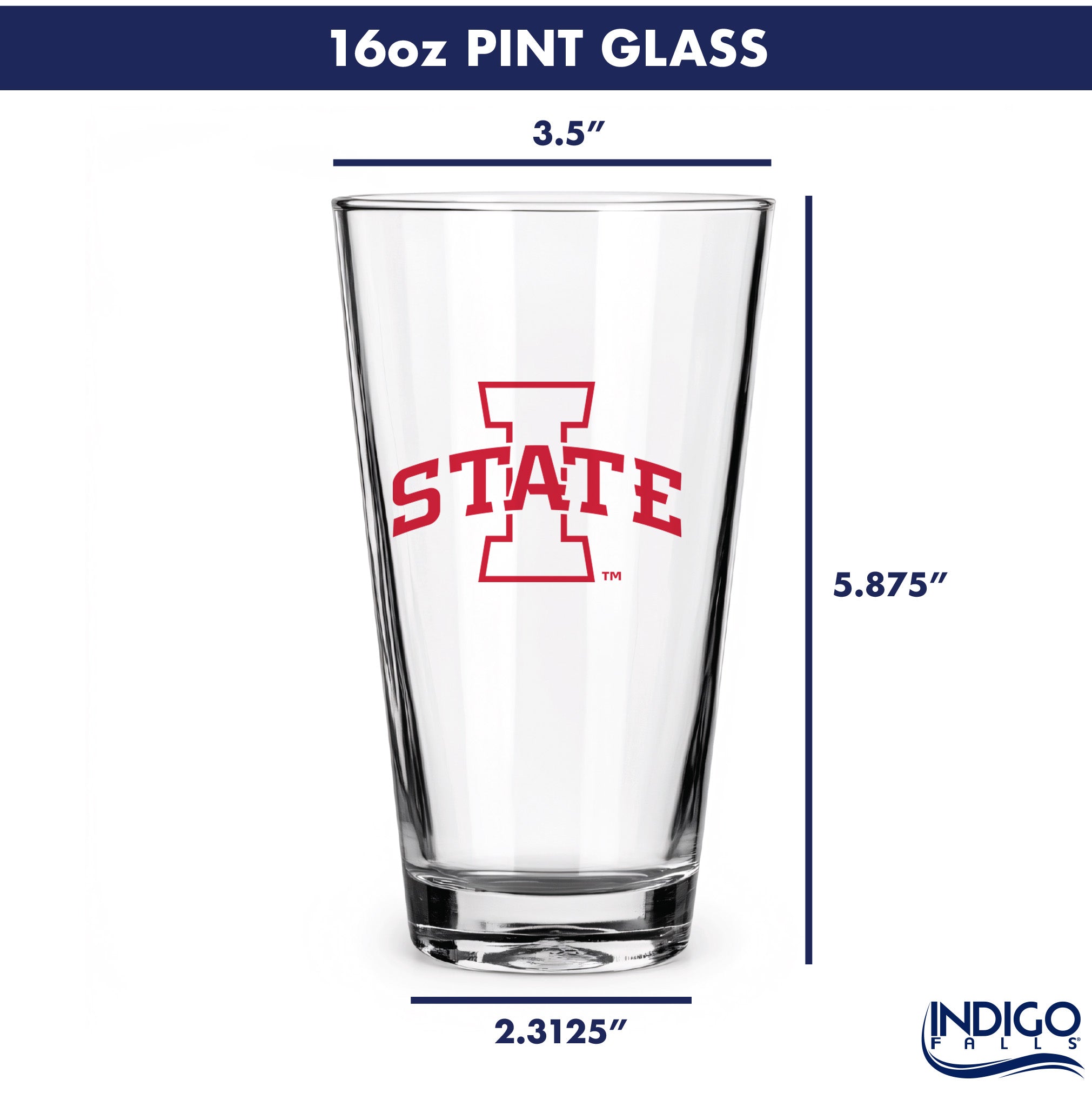 Set of 2 Iowa State Cyclones College Vault Sketch 16oz Pints