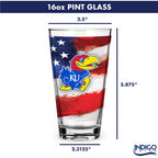 Set of 2 Kansas Jayhawks 16oz Americana Pints