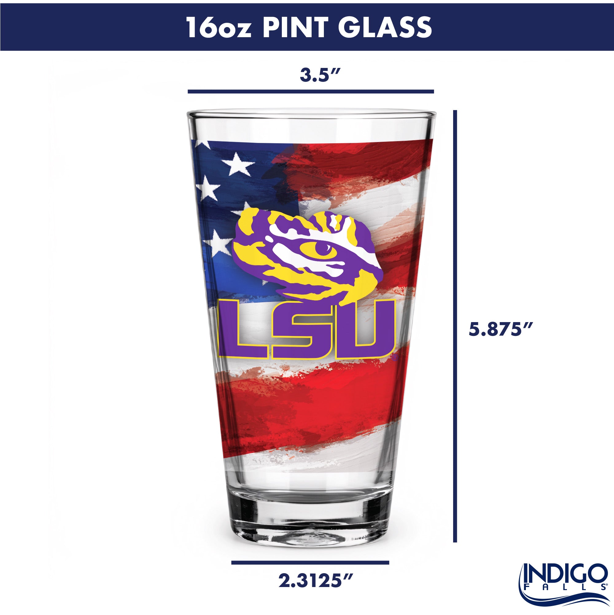 Set of 2 LSU Tigers 16oz Americana Pints