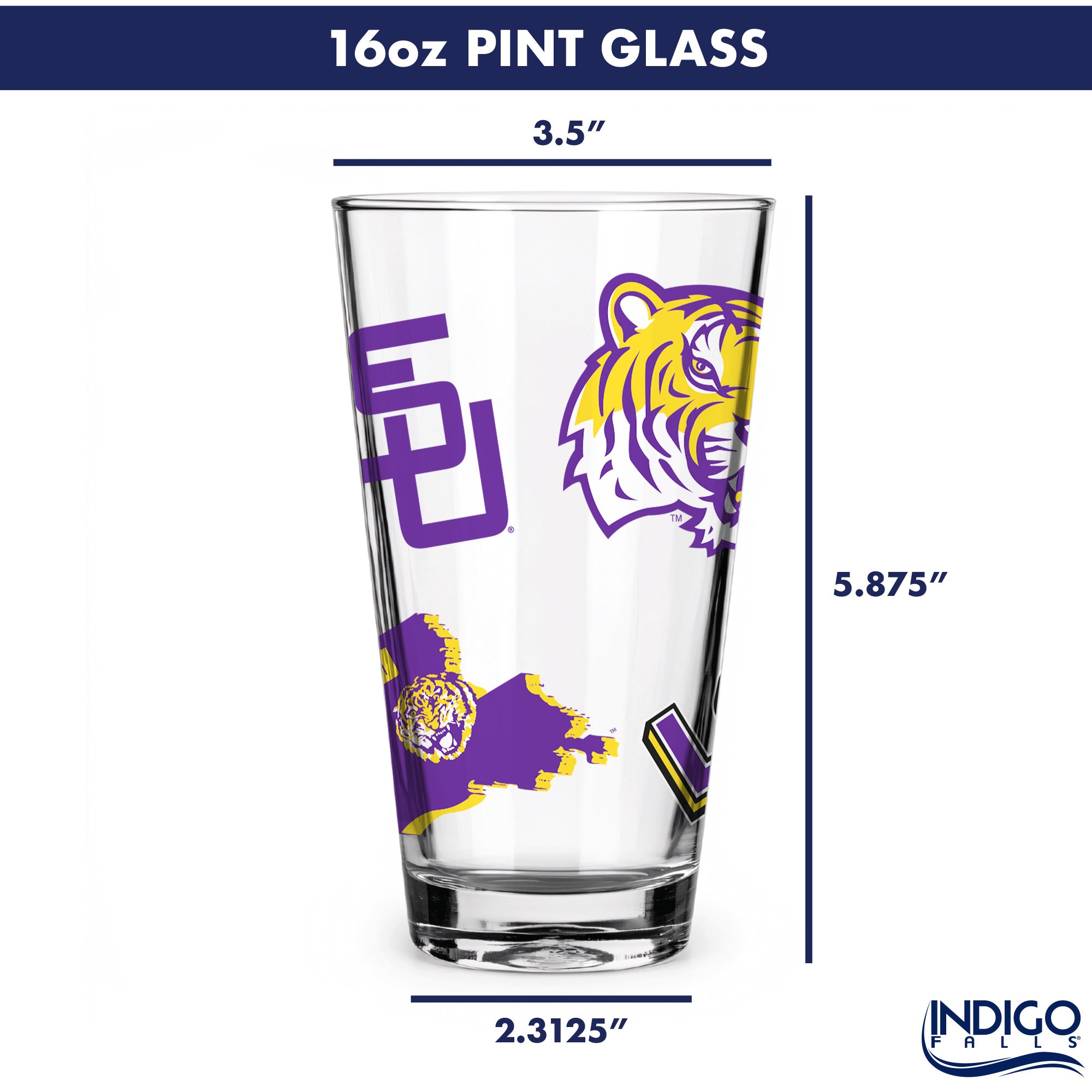 16oz LSU Tigers College Vault Medley Pint 2 Pack