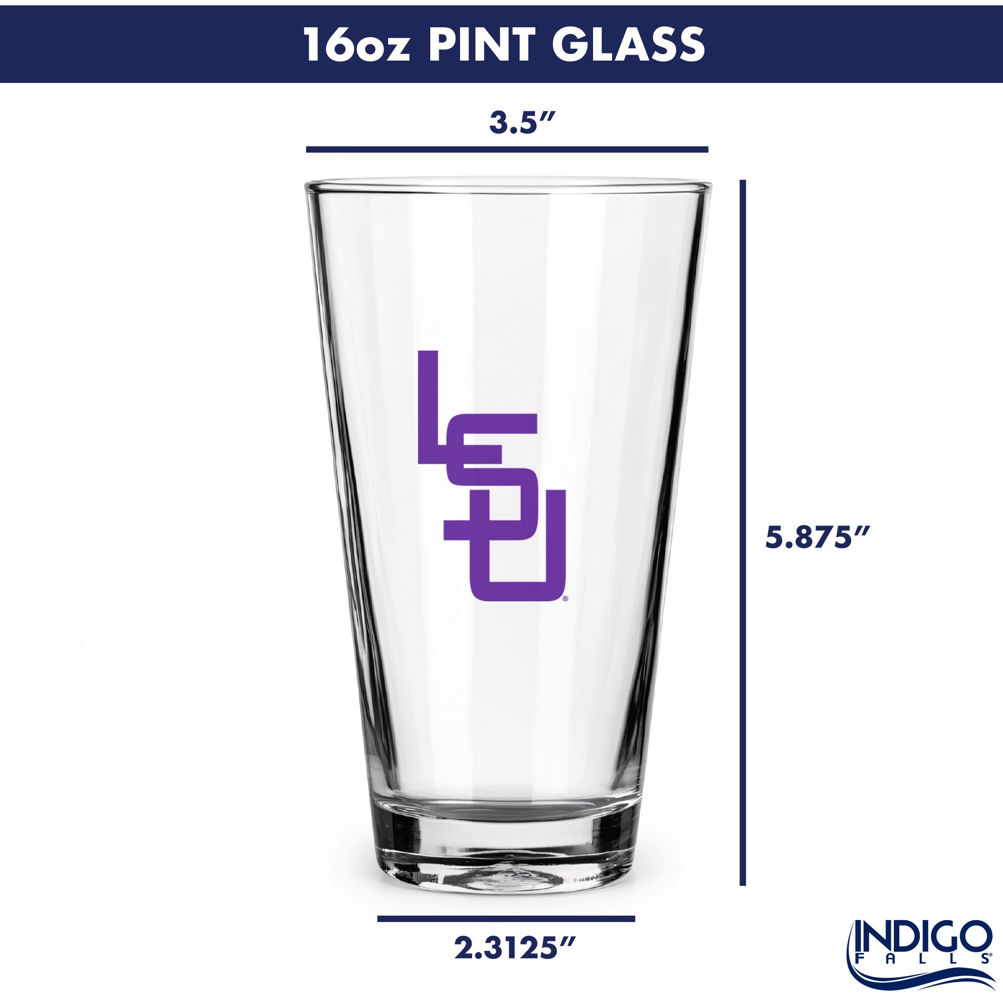 Set of 2 LSU Tigers College Vault Sketch 16oz Pints
