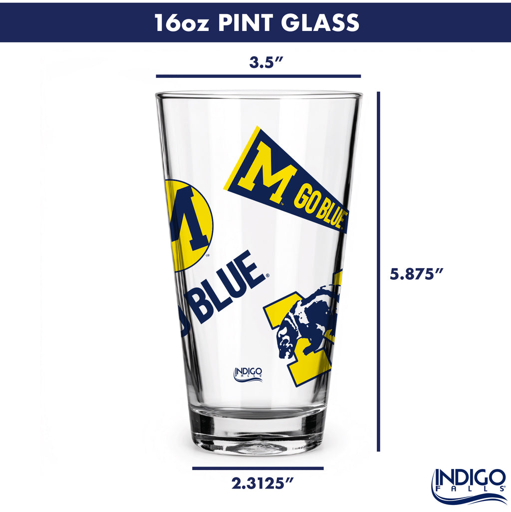 16oz Michigan Wolverines College Vault Medley Pint 2 Pack