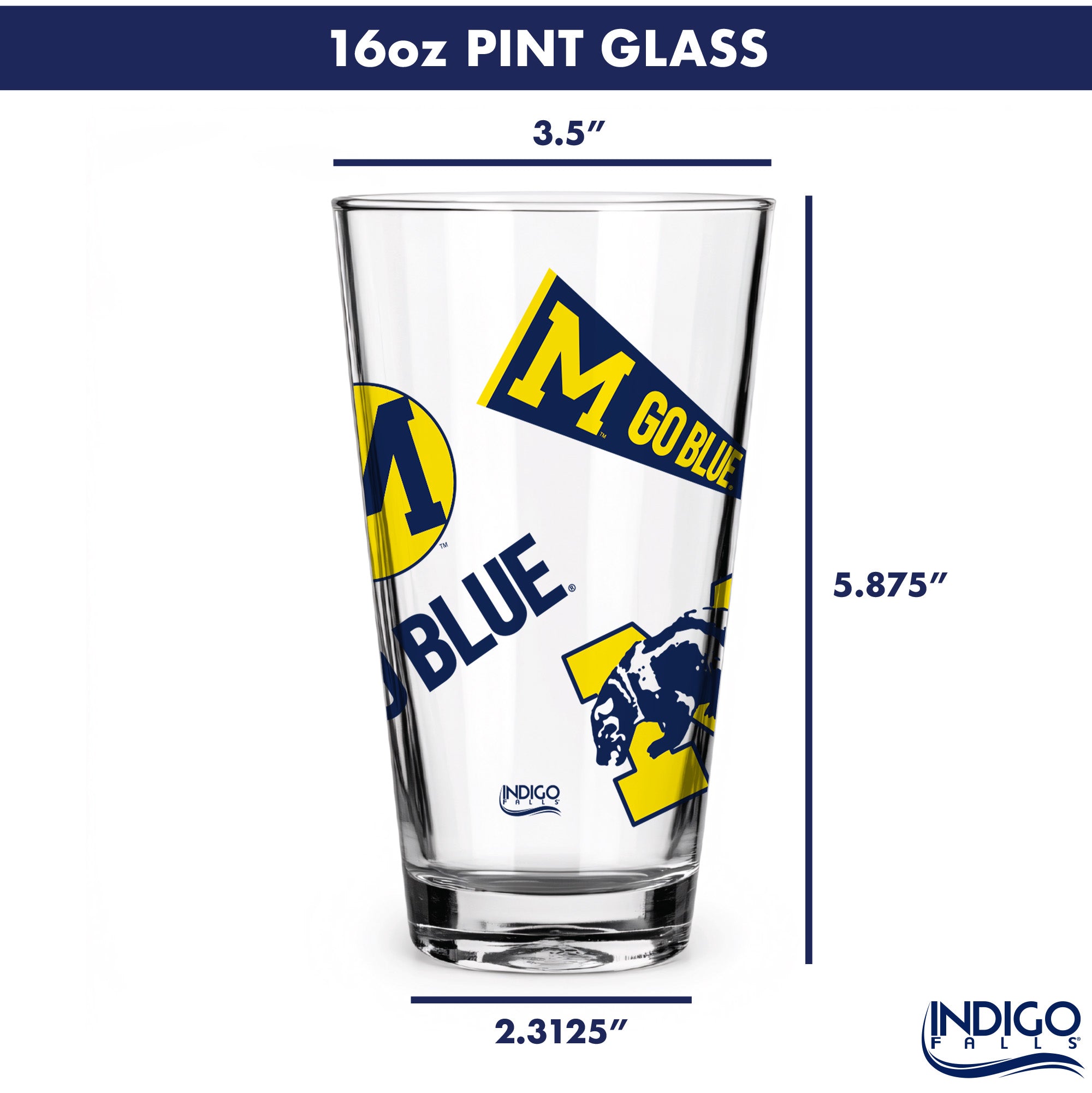 16oz Michigan Wolverines College Vault Medley Pint 2 Pack