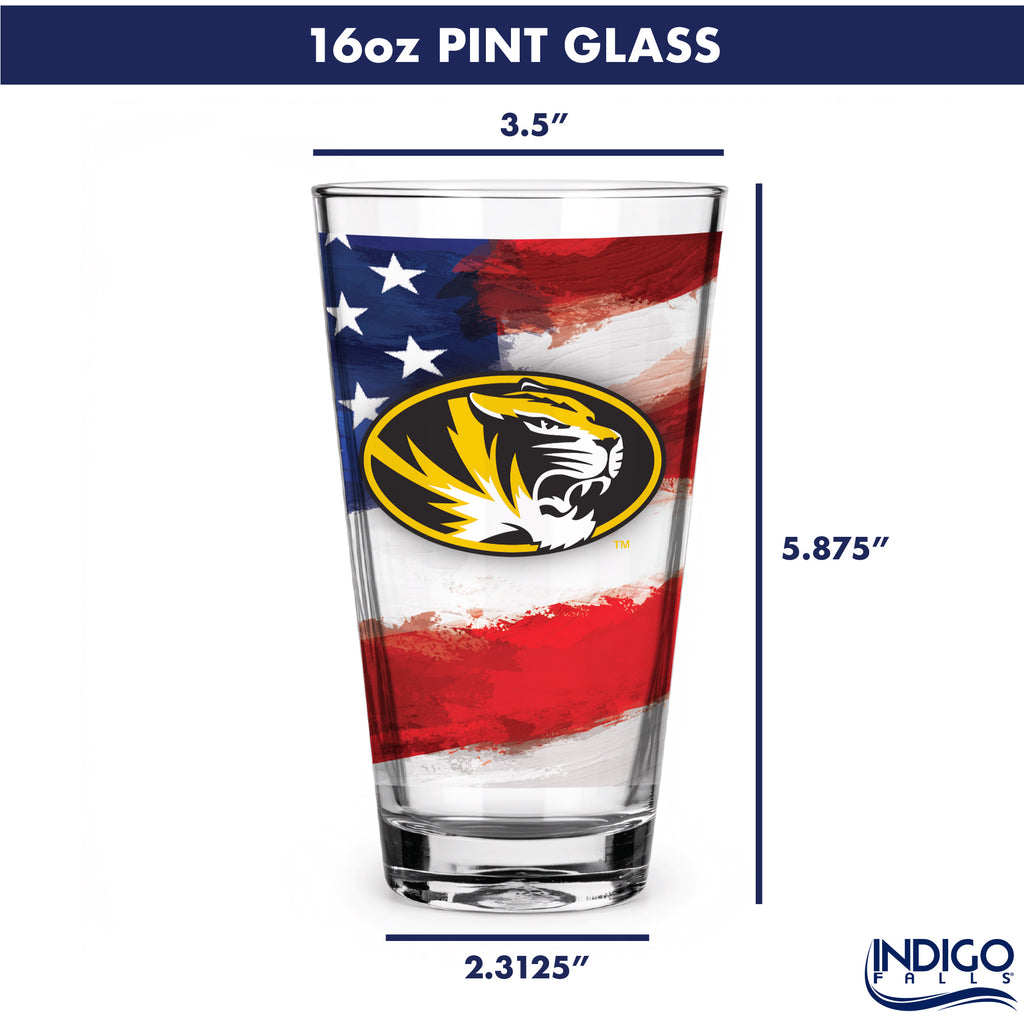 Set of 2 Missouri Tigers 16oz Americana Pints