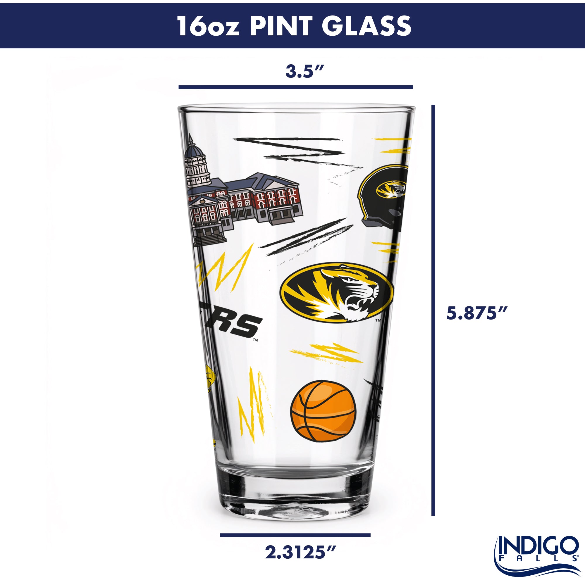Set of 2 Missouri Tigers Local 16oz Pints