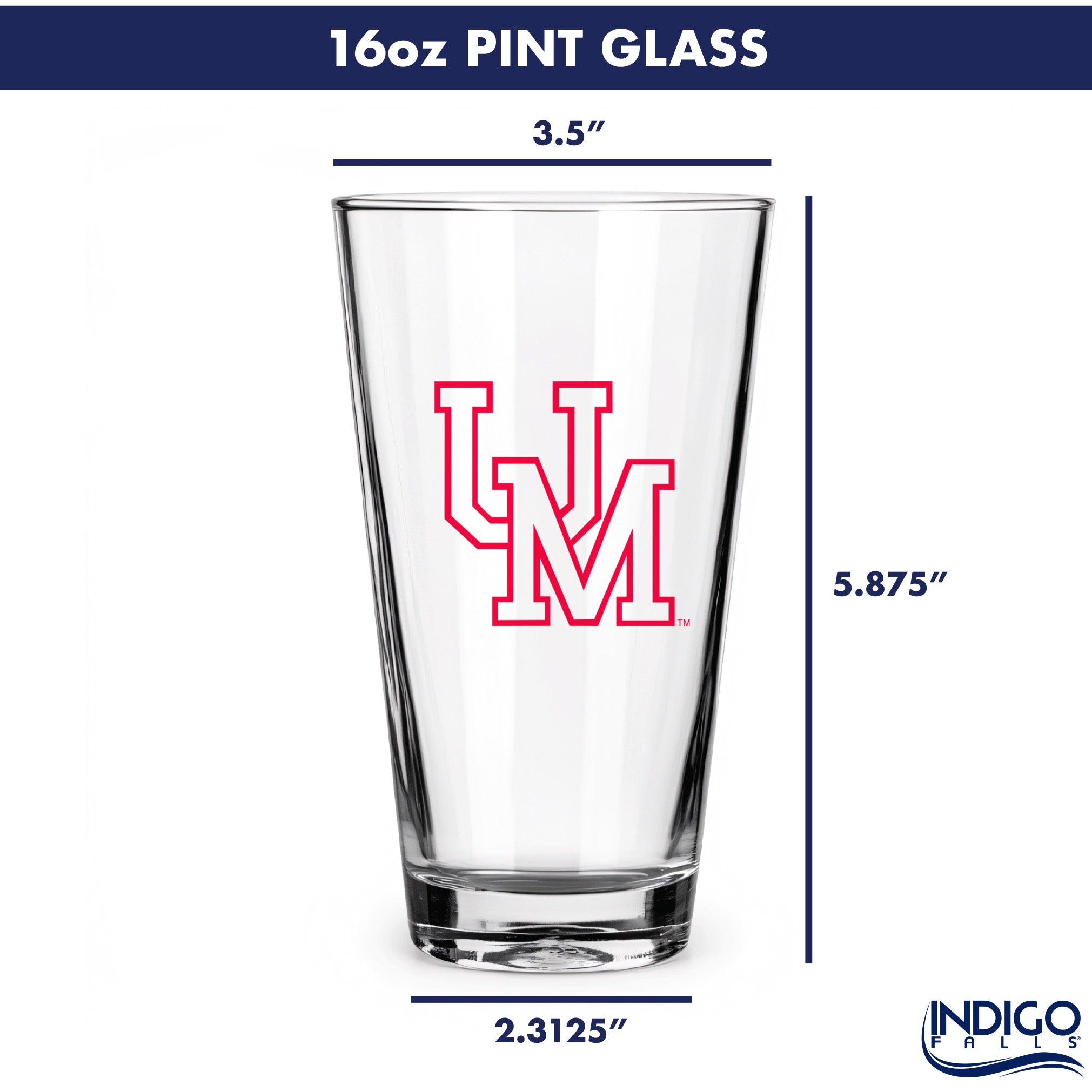 Set of 2 Ole Miss Rebels College Vault Sketch 16oz Pints